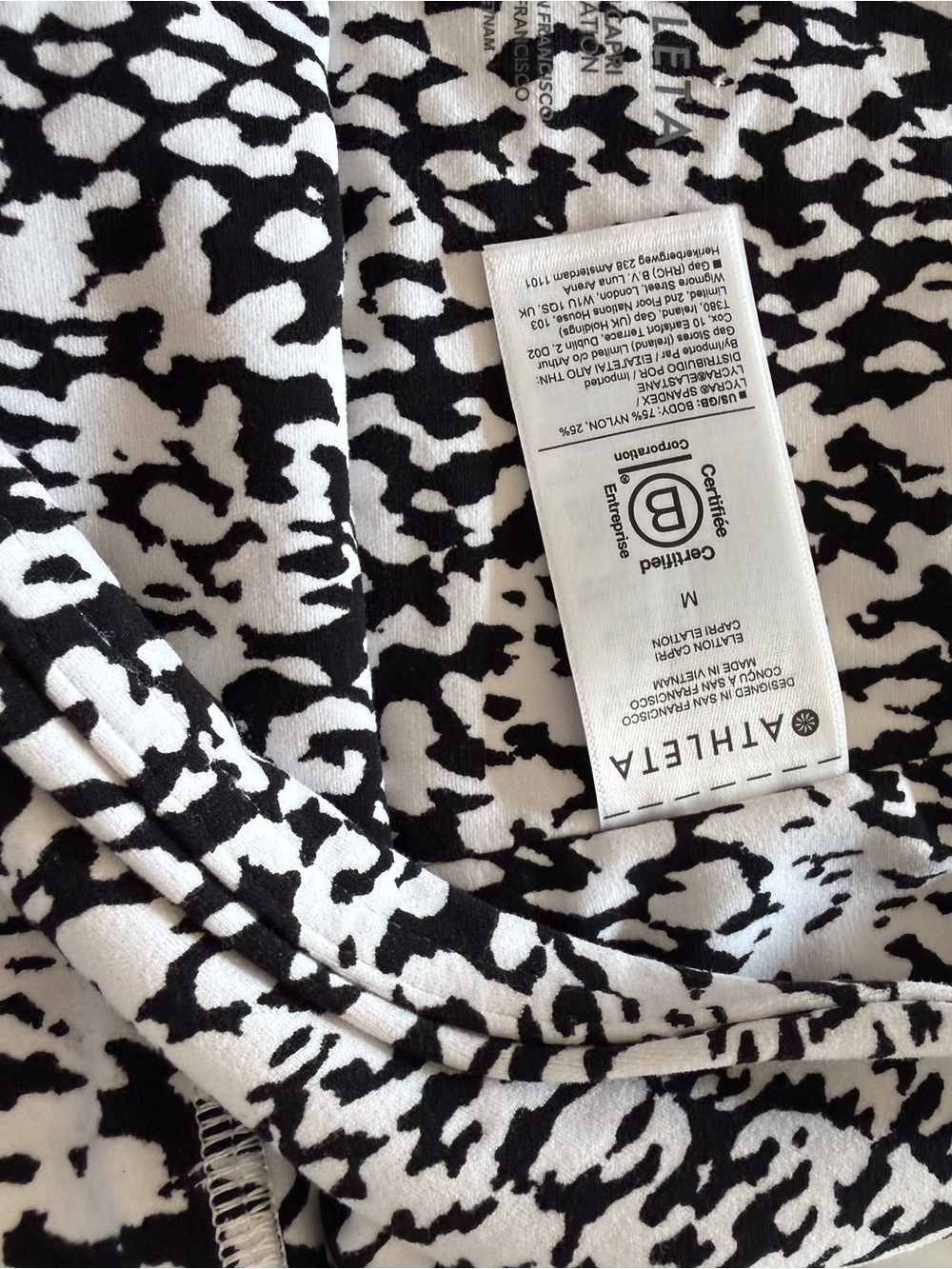 Athleta Black and White Printed Leggings - Picture 2 of 2